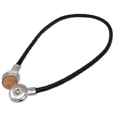 Black Faux Leather Magnetic SNAP Choker - Image 2