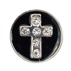Black Enamel Cross Treasure Snap