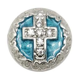 Silver-tone Turquoise Cross Treasure Snap