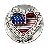 USA Flag Heart Treasure Snap