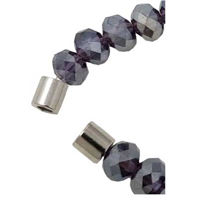 Purple Amethyst Beaded Silver-Tone SNAP Necklace and Earrings - Image 5