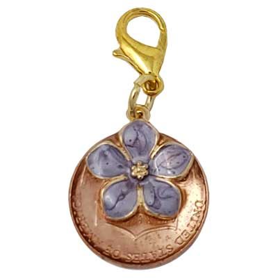 Gold-tone Flower Penny Charm