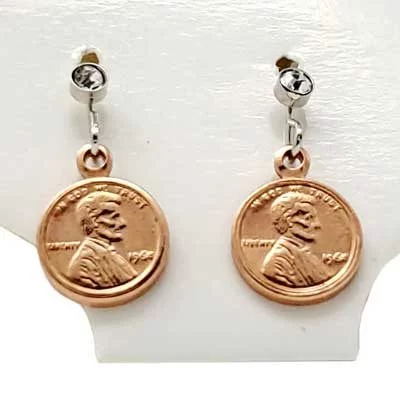 Copper Mini Penny Earrings