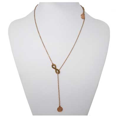 With God Mini Penny Rose Gold-Tone Infinity Necklace