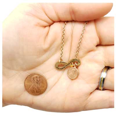 With God Mini Penny Rose Gold-Tone Infinity Necklace - Image 3