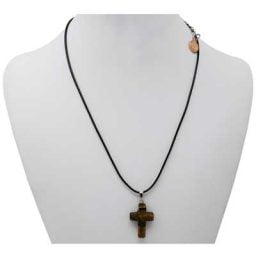 Tiger's Eye Cross Necklace with Mini Penny