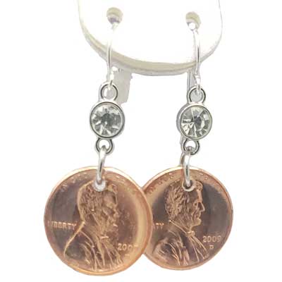 Solitaire Penny Earrings - Image 2