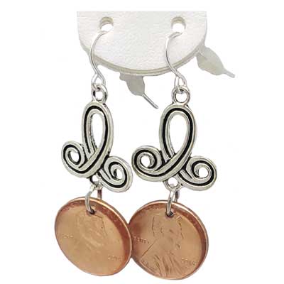 Swirl Penny Earrings - Image 2