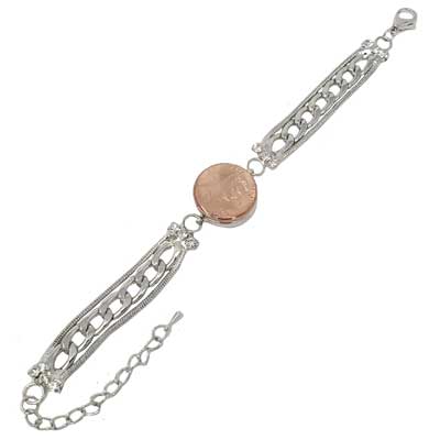 Crystal Triple Chain Snap Bracelet - Image 2