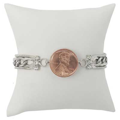 Crystal Triple Chain Snap Bracelet