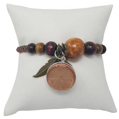 Beaded Penny Feather ADJUSTABLE Bracelet - Image 2