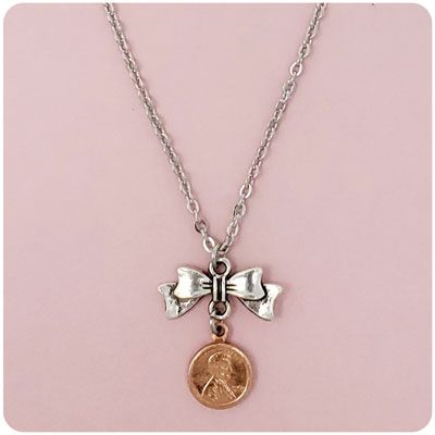 SWEETPEAs Copper Penny Bow Necklace