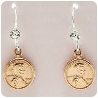 SWEETPEAs Copper Penny Crystal Earrings