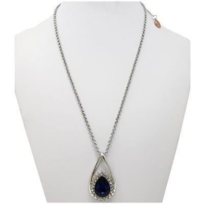 Forever Sapphire Silver-Tone SNAP Necklace