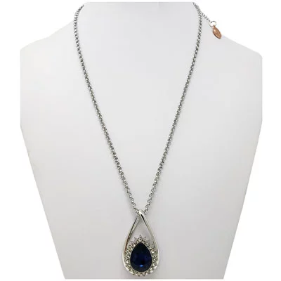 Forever Sapphire Silver-Tone SNAP Necklace
