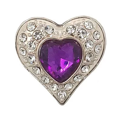 Fuchsia Crystal Heart Treasure Snap