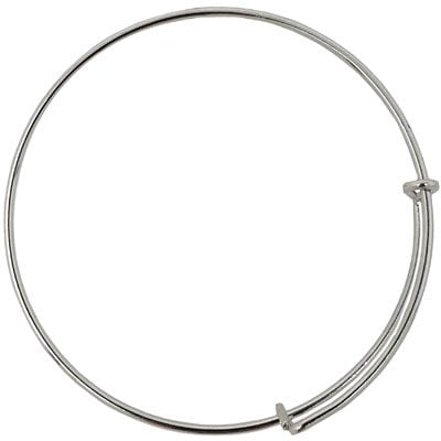 Plain Expandable Stainless Steel Charm Bracelet