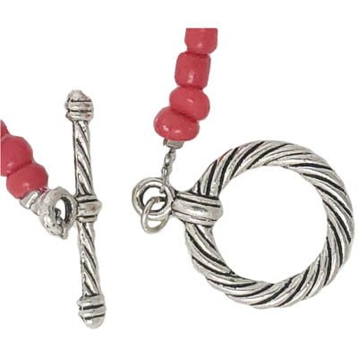 Red Sponge Coral and Turquoise SNAP Necklace - Image 6