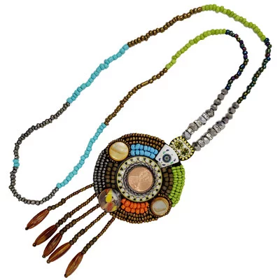 Boho Chic Multi-Colored Penny Necklace - Image 2