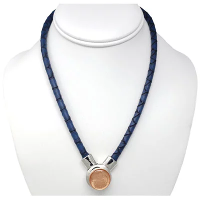 Dark Blue Faux Leather Magnetic SNAP Choker