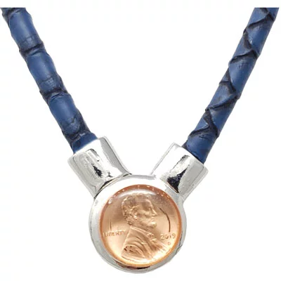 Dark Blue Faux Leather Magnetic SNAP Choker - Image 3