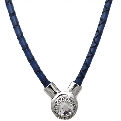 Dark Blue Faux Leather Magnetic SNAP Choker - Image 4