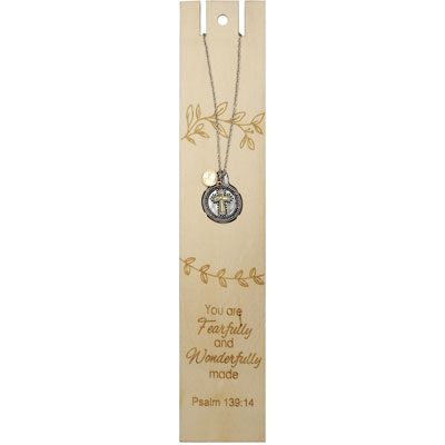 Fearfully and Wonderfully Made Bookmark with Cross Necklace