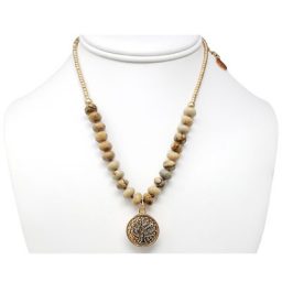 Tree of Life Gold-Tone Beaded SNAP Necklace