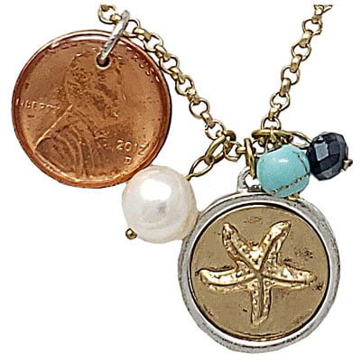 Starfish Gold-tone Penny Necklace - Image 2