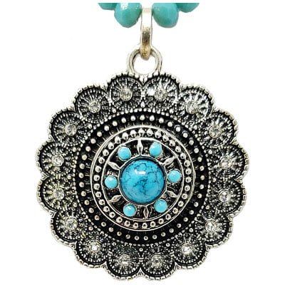 Lacy Turquoise SNAP Necklace and Earrings - Image 4