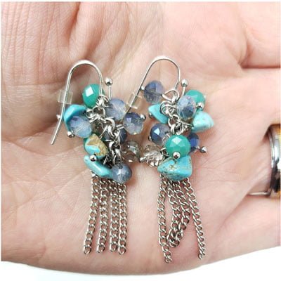 Lacy Turquoise SNAP Necklace and Earrings - Image 5