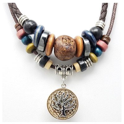 Tree of Life Multi-Beaded Rope SNAP Necklace - Image 5