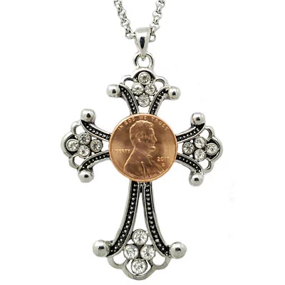 Diamante Cross SNAP Necklace - Image 4