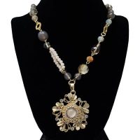 Butterfly Haven Beaded Gold-Tone Snap Necklace