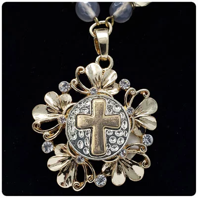 Butterfly Haven Beaded Gold-Tone Snap Necklace - Image 2